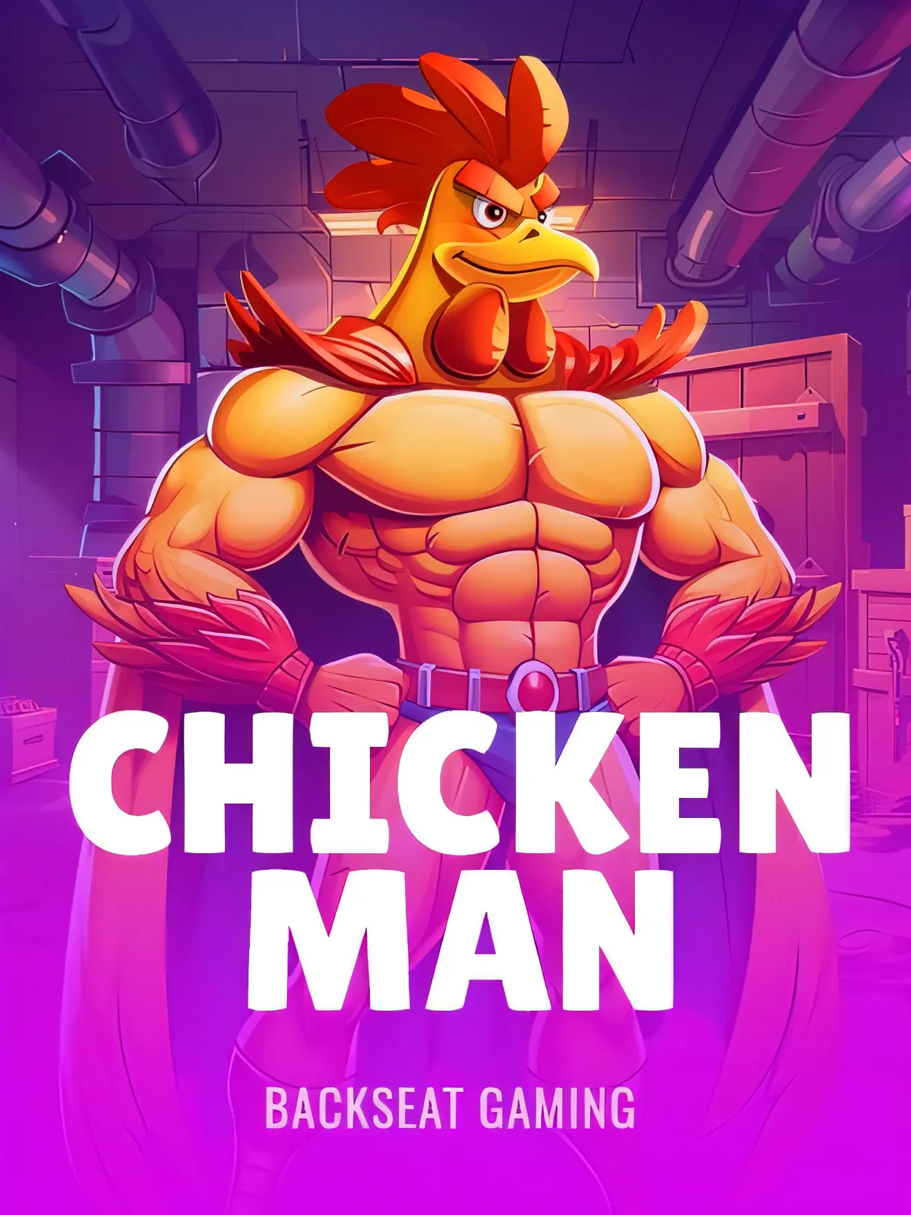 Chicken Man slot game by Backseat Gaming - 12,500x max win, 98.21% RTP